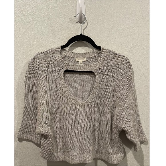 SILENCE + NOISE Grey Knit Crop Top Sweater - Picture 1 of 5